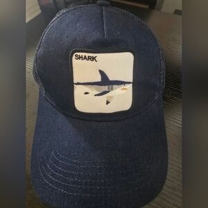 SHARK Patch Navy Blue Trucker Hat